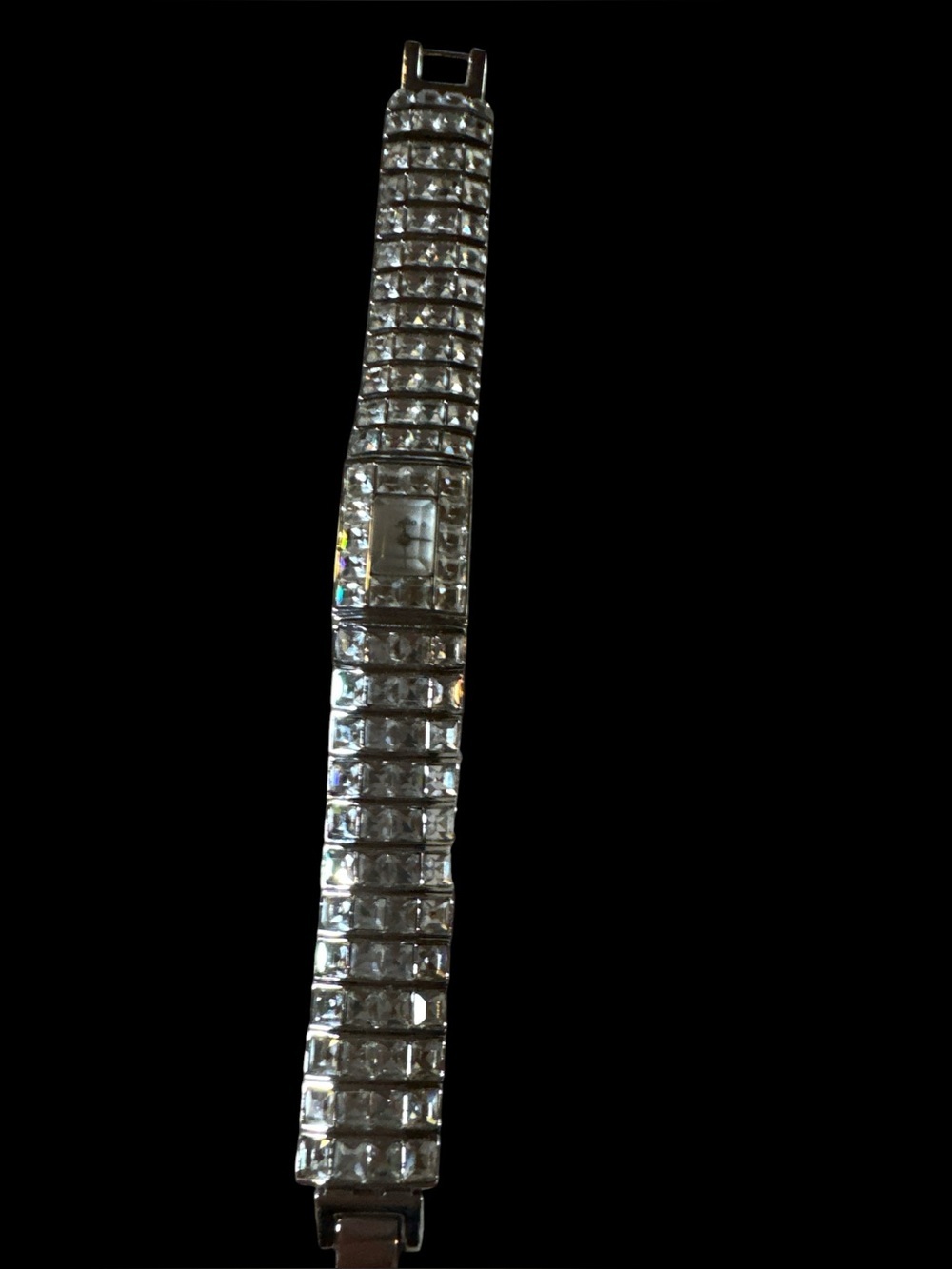 Alto Vintage Statement Crystal Rhinestone Bracelet Watch - Silver Tone